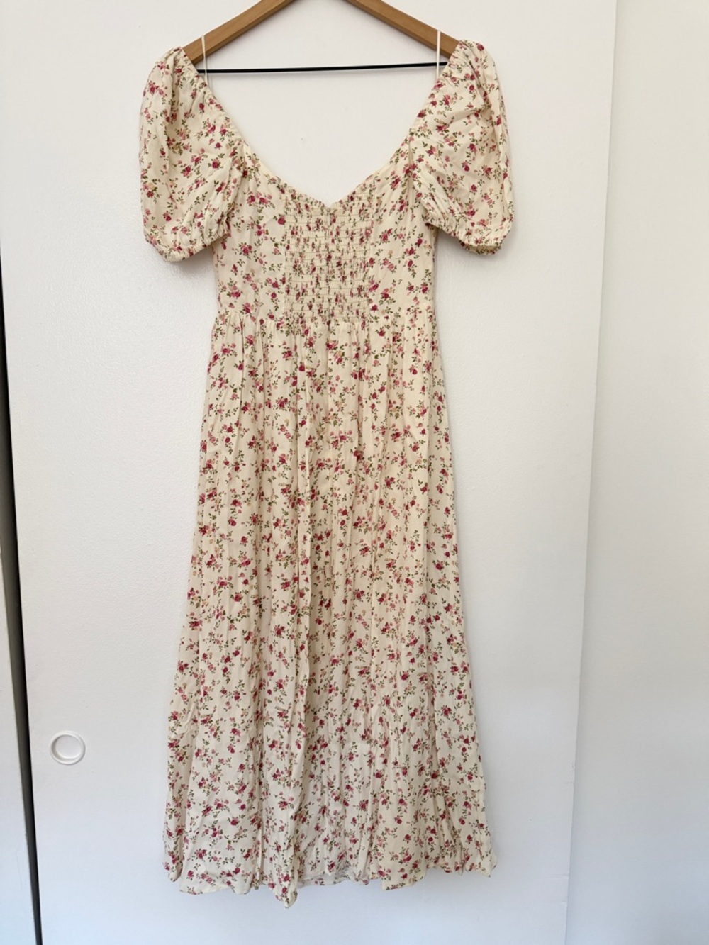 Reformation Cream Maxi Dress with Pink Floral Print - Picture 2 of 7